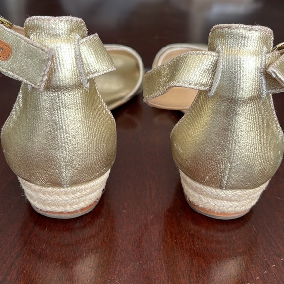 J.Crew - Gold Marina Mini Wedge Espadrille Sandals Shoes size 7 A6576 Rope Soles - Picture 5 of 7